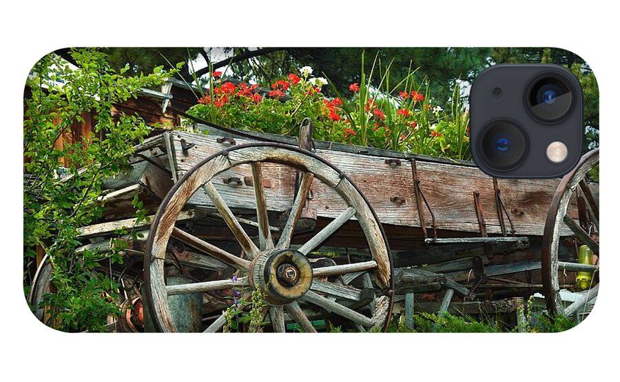  Antique Wagon iPhone 13 Case featuring the photograph Wagon Garden by Kae Cheatham