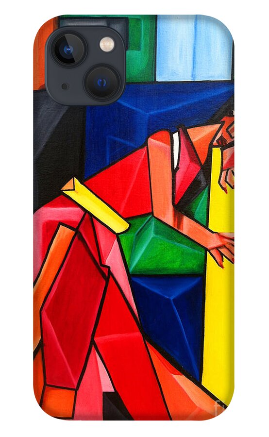 Waiting iPhone 13 Case featuring the painting Waiting by Ruben Archuleta - Art Gallery