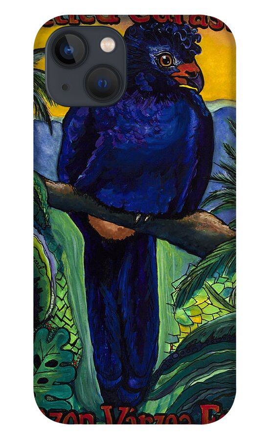 Wattled Carassow iPhone 13 Case featuring the painting Wattled Carassow by Dale Bernard