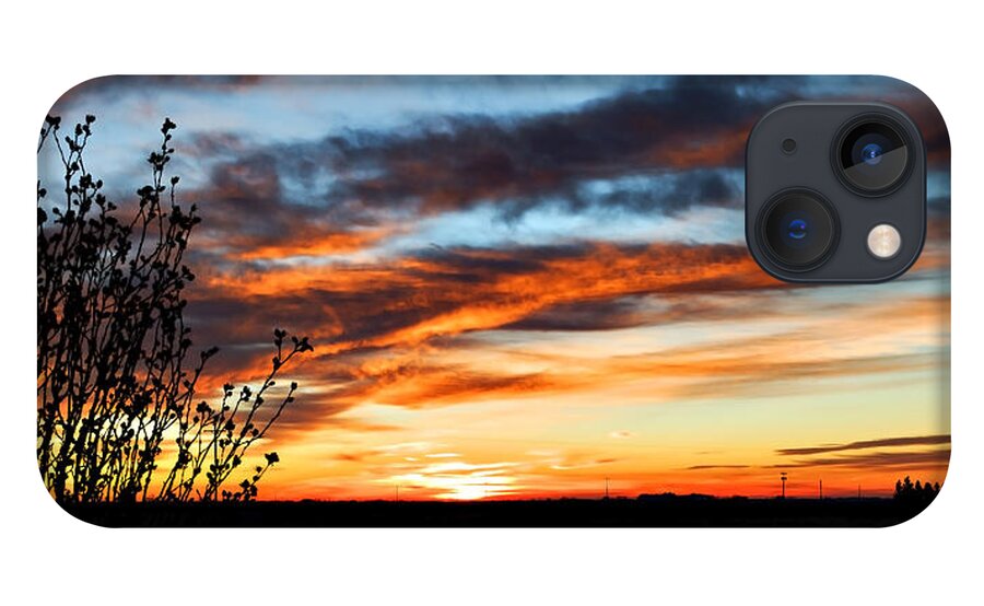 Sunrise iPhone 13 Case featuring the photograph West Texas Golden Sunrise by Mark McKinney
