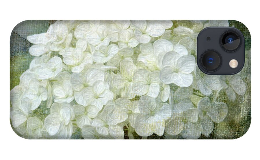 Hydrangea iPhone 13 Case featuring the digital art White Hydrangea Art by Jayne Carney