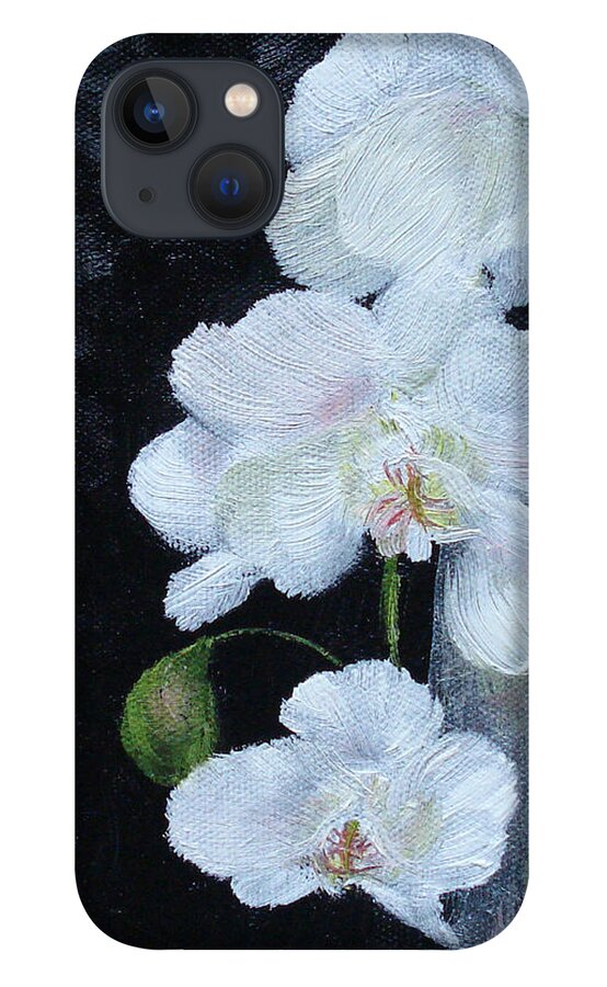 Still Life iPhone 13 Case featuring the painting White Orchid by Judith Rhue