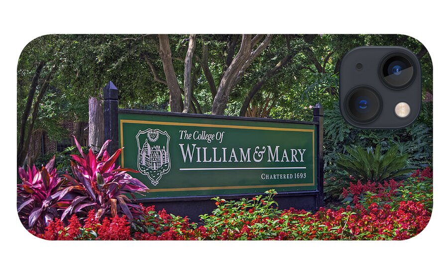 William & Mary iPhone 13 Case featuring the photograph William and Mary Welcome Sign by Jerry Gammon