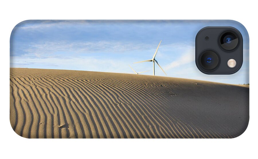 Tranquility iPhone 13 Case featuring the photograph Wind Turbine And Sand by Samyaoo