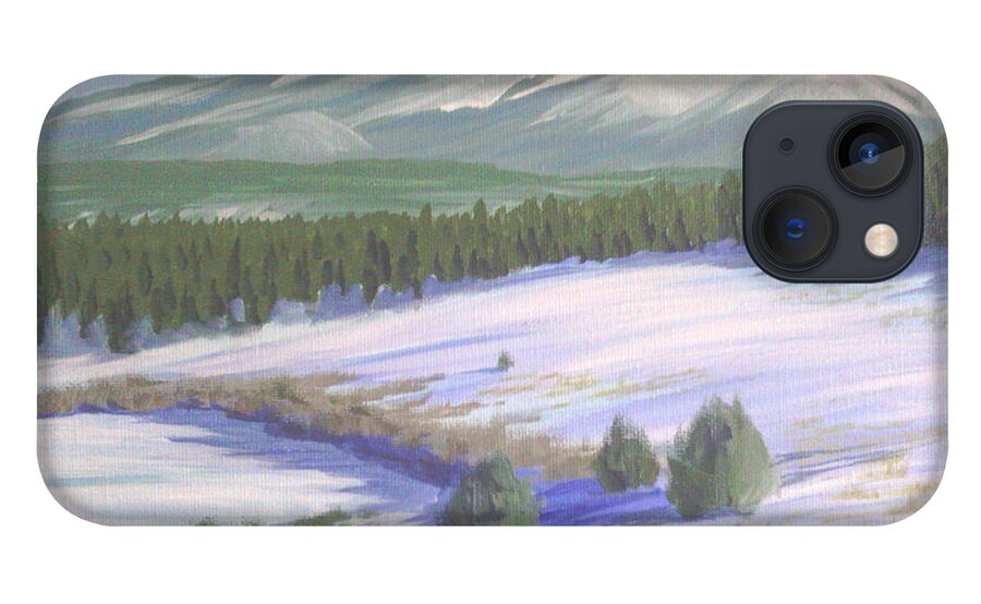 Winter iPhone 13 Case featuring the painting Winter Eagle at Mormon Lake by Cheryl Fecht