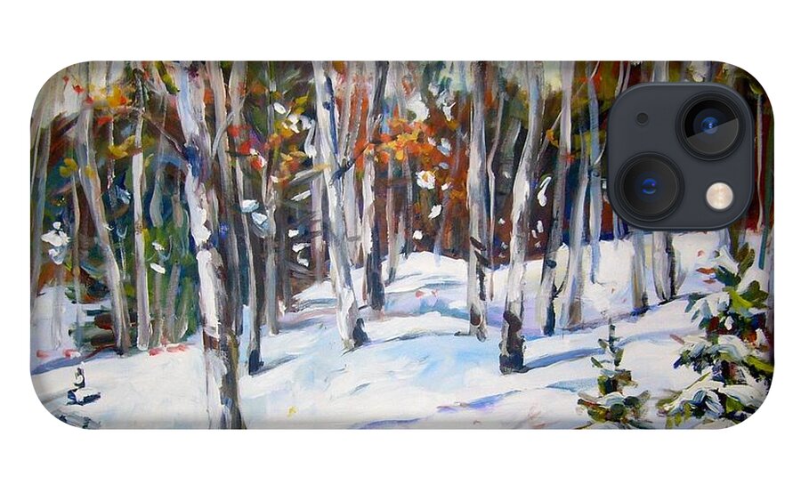 Ingrid Dohm iPhone 13 Case featuring the painting Winter Forest by Ingrid Dohm