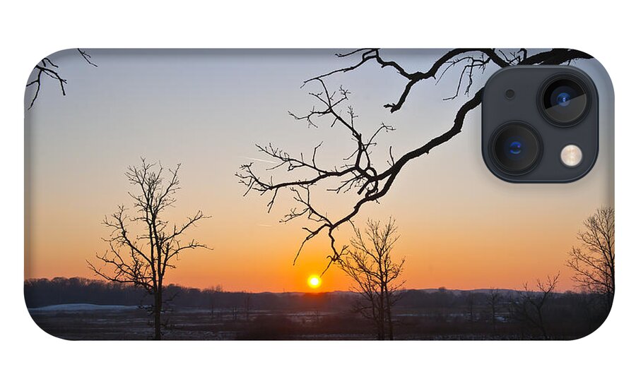 Winter Sunset iPhone 13 Case featuring the photograph Winter Sun Ornament by Dan Hefle