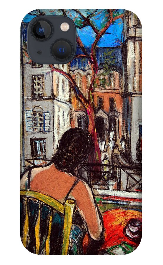 Paris iPhone 13 Case featuring the painting Woman At Window by Mona Edulesco