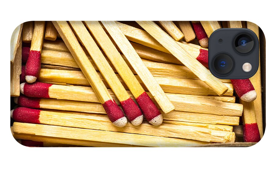 Wooden Stick Matches In Box iPhone 13 Case by Donald Erickson
