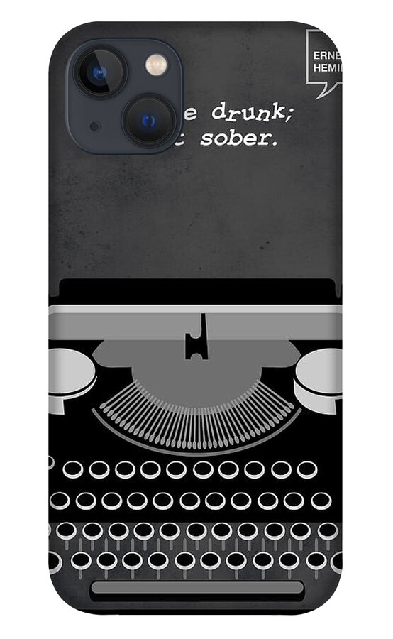 Minimalist Poster iPhone 13 Case featuring the painting Write drunk edit sober by Sassan Filsoof