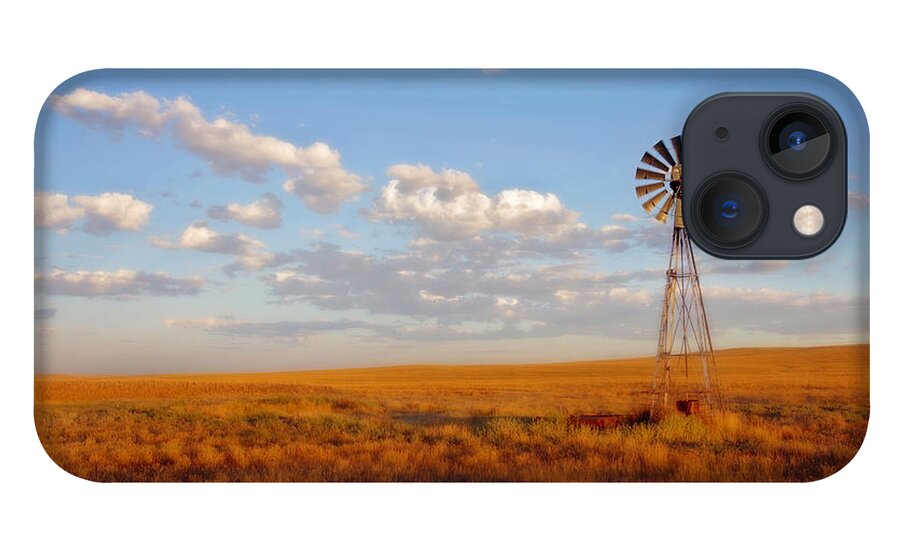 Wyoming iPhone 13 Case featuring the photograph Windmill at Sunset by Amanda Smith