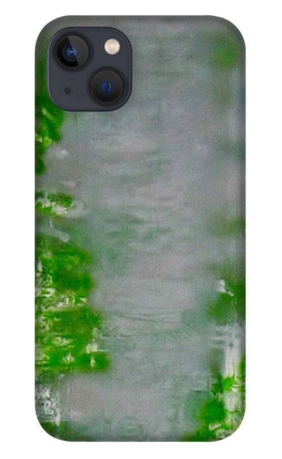 Acryl Painting Artwork iPhone 13 Case featuring the painting Y - grasser by KUNST MIT HERZ Art with heart