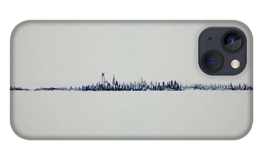 White iPhone 13 Case featuring the painting Autum Skyline by Jack Diamond