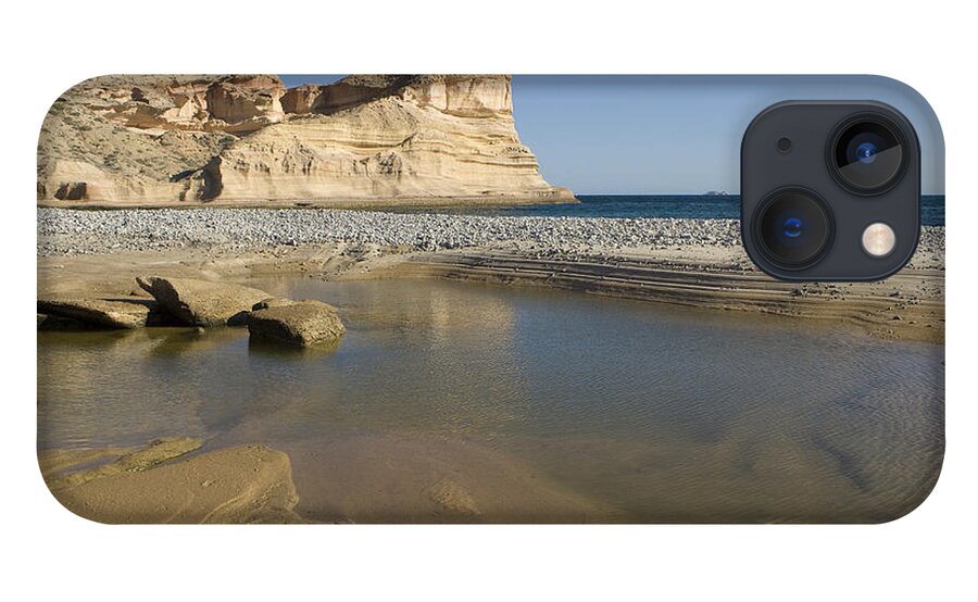 00447974 iPhone 13 Case featuring the photograph Beach And Cliff Sea Of Cortez Baja by Suzi Eszterhas