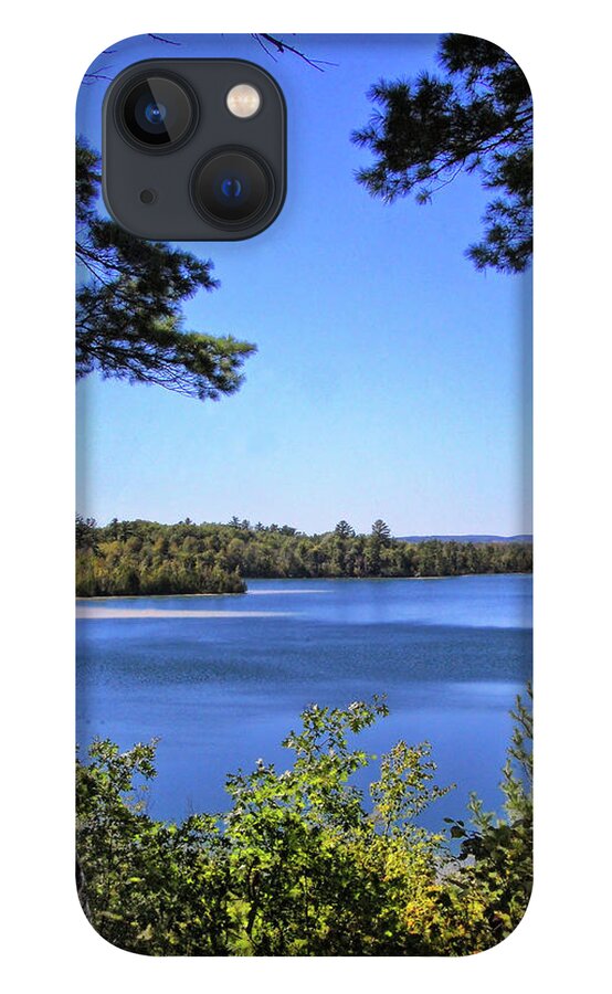 Rifle River Recreaction Area Lake iPhone 13 Case featuring the photograph Birches by the Lake by Peg Runyan