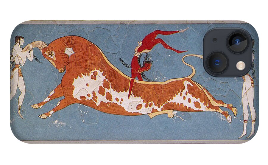 Figurative Art iPhone 13 Case featuring the photograph Bull-leaping Fresco From Minoan Culture by Photo Researchers