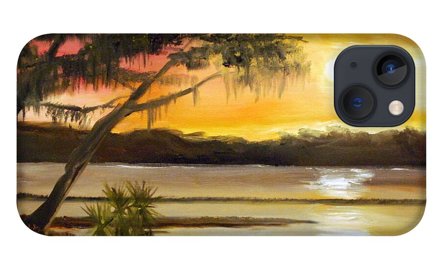 Landscape iPhone 13 Case featuring the painting Carolina Sunset by Phil Burton