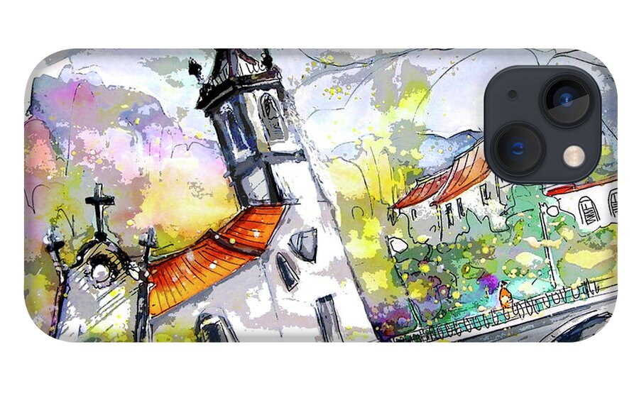 Portugal iPhone 13 Case featuring the painting Church in Ponte de Lima in Portugal by Miki De Goodaboom