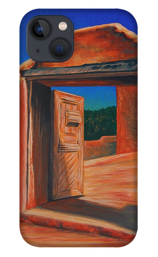 Southwest iPhone 13 Case featuring the painting Doorway To Las Trampas by Cheryl Fecht