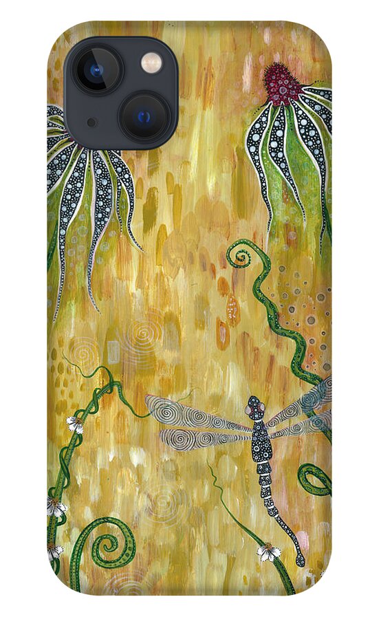 Dragonfly iPhone 13 Case featuring the painting Dragonfly Safari by Tanielle Childers