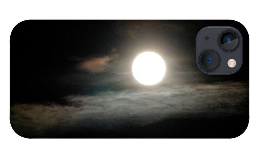 iPhone 13 Case featuring the photograph Full Moon with Clouds by William McCoy