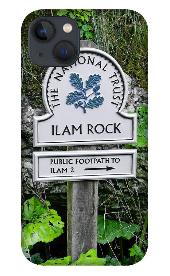 Dovedale iPhone 13 Case featuring the photograph Ilam Rock Sign - Dovedale by Rod Johnson