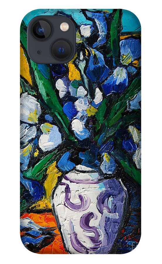 Irises iPhone 13 Case featuring the painting Irises by Mona Edulesco