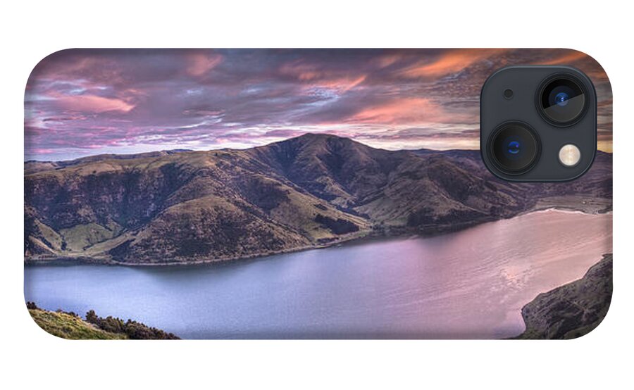00441964 iPhone 13 Case featuring the photograph Lake Forsyth At Dawn Canterbury New by Colin Monteath