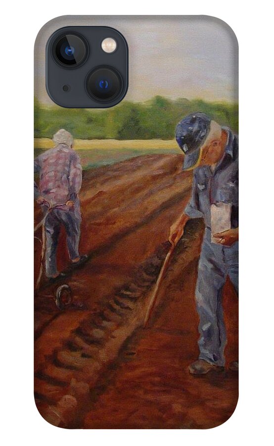 Landscape iPhone 13 Case featuring the painting Laying Off Rows by Carol Berning