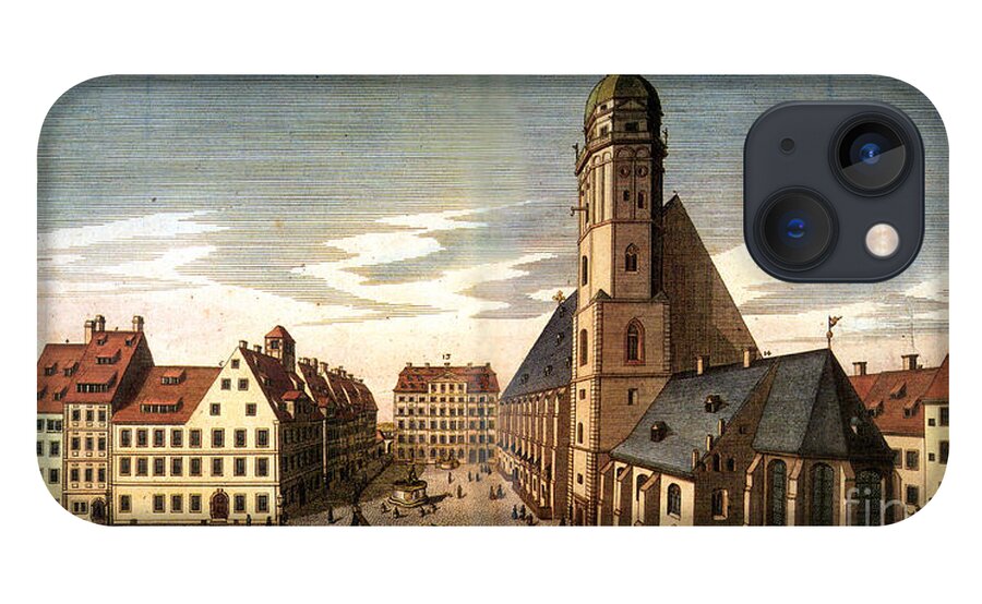 1735 iPhone 13 Case featuring the photograph St. Thomas Church, Leipzig Germany by Granger