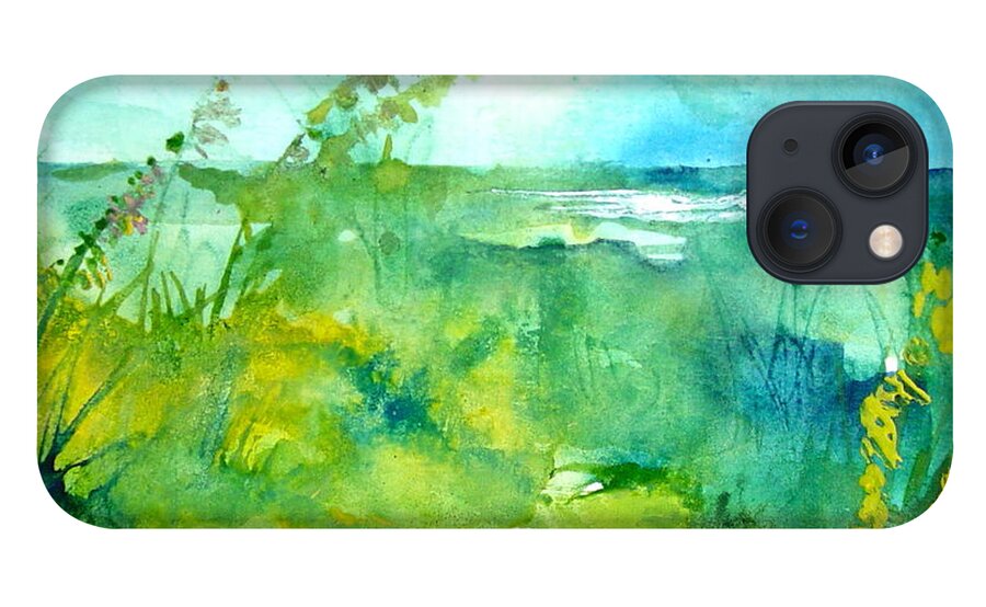 Watercolor iPhone 13 Case featuring the painting Ocean and Shore by Robin Miller-Bookhout