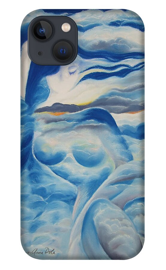 Clouds iPhone 13 Case featuring the painting Passing By by Marie-Claire Dole