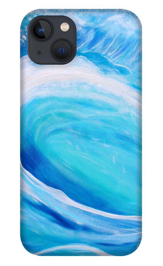 Wave iPhone 13 Case featuring the painting Pipeline by Stacey Zimmerman