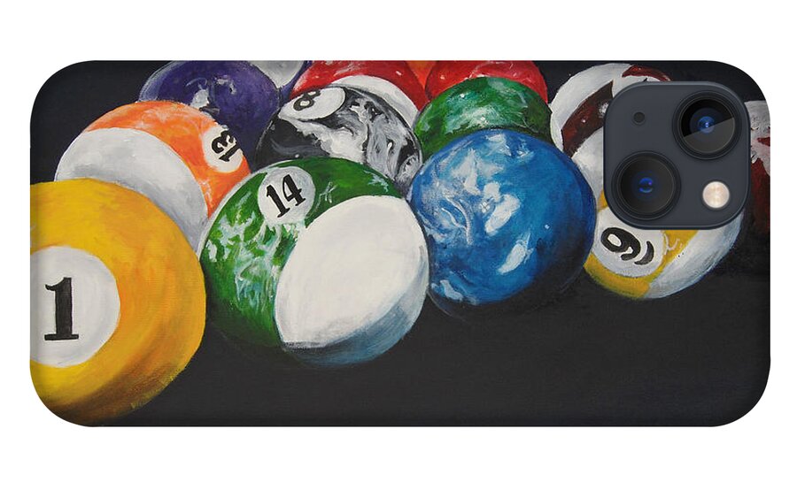 Pool Balls iPhone 13 Case featuring the painting Pool Balls by Travis Day
