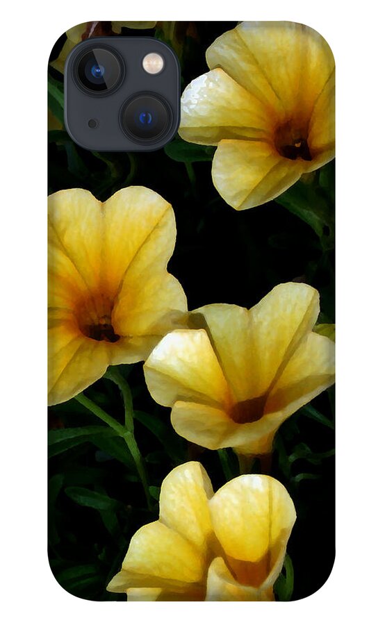 Flower iPhone 13 Case featuring the painting Pretty in Yellow by Karen Harrison Brown
