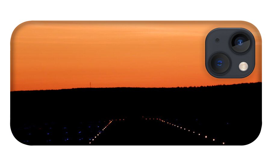 Airport iPhone 13 Case featuring the photograph Runway At Sundown by Kim Galluzzo