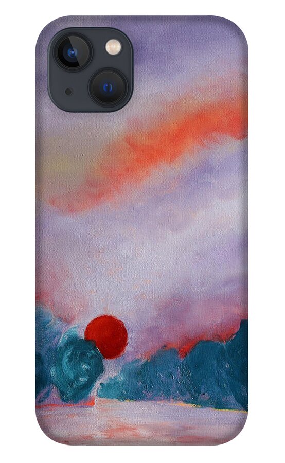 Sky iPhone 13 Case featuring the painting Sunset on Macatawa Bay by Karin Eisermann