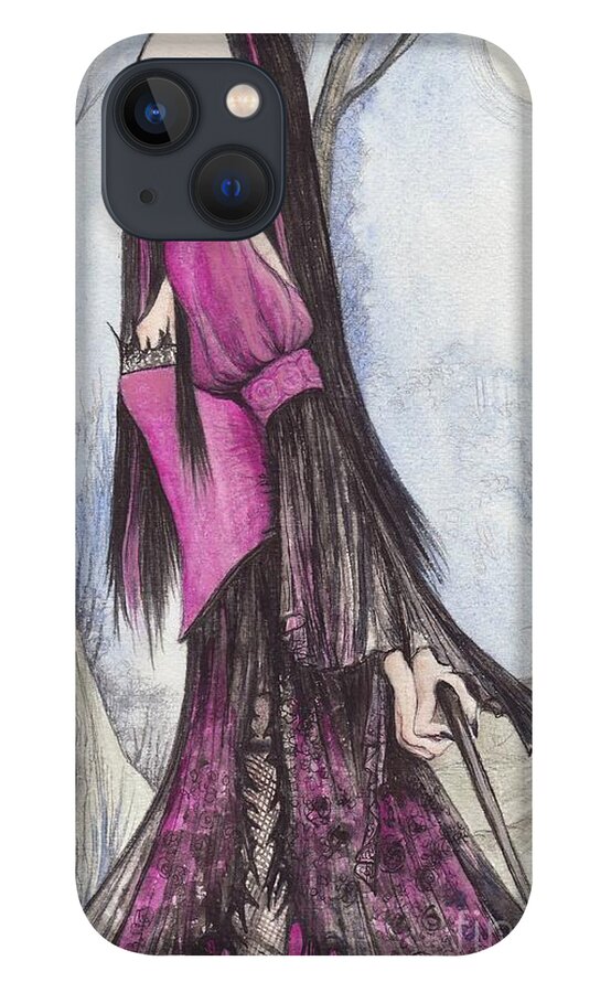 Witch iPhone 13 Case featuring the painting Mis Witch by Morgan Fitzsimons