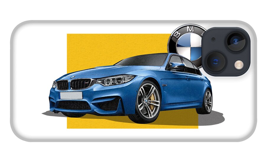�bmw� Collection By Serge Averbukh iPhone 13 Case featuring the photograph 2016 B M W M 3 Sedan with 3 D Badge by Serge Averbukh