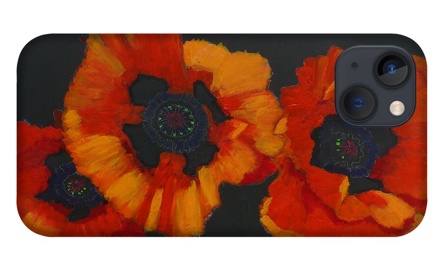 Flowers iPhone 13 Case featuring the painting 3 Poppies #1 by Richard Le Page