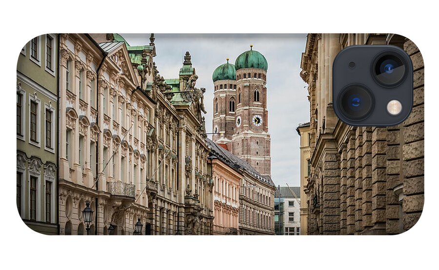 Bavaria iPhone 13 Case featuring the photograph A beautiful look at the Frauenkirche #1 by Hannes Cmarits