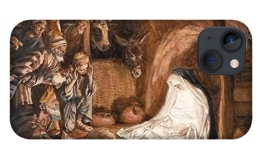 Christmas iPhone 13 Case featuring the painting Adoration of the Shepherds by Tissot