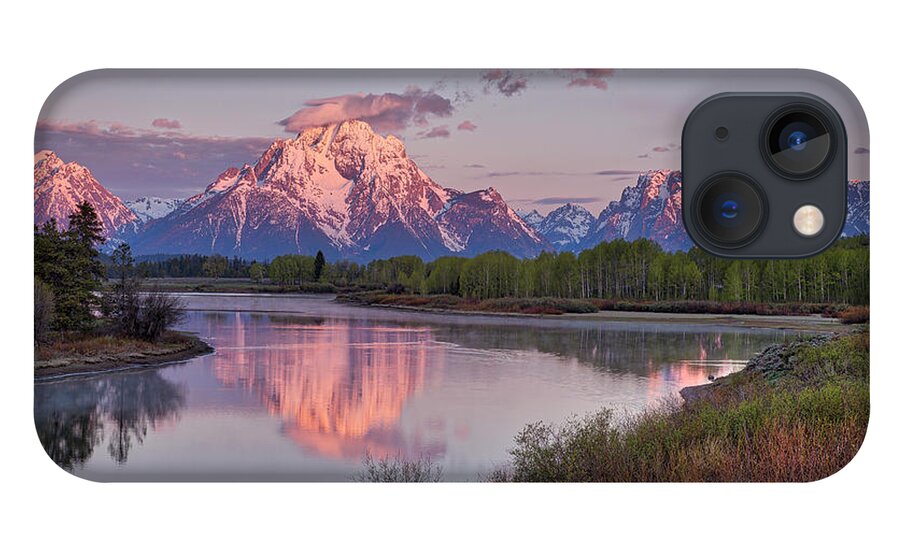 Alpenglow iPhone 13 Case featuring the photograph Alpenglow at Oxbow Bend by Joe Paul