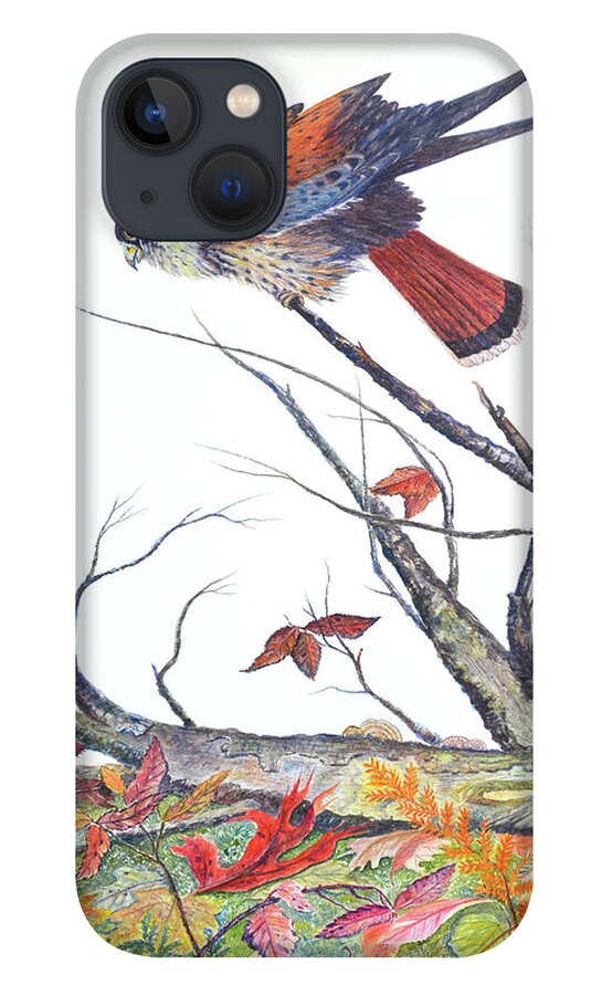 Bird iPhone 13 Case featuring the painting American Kestrel by Ben Kiger