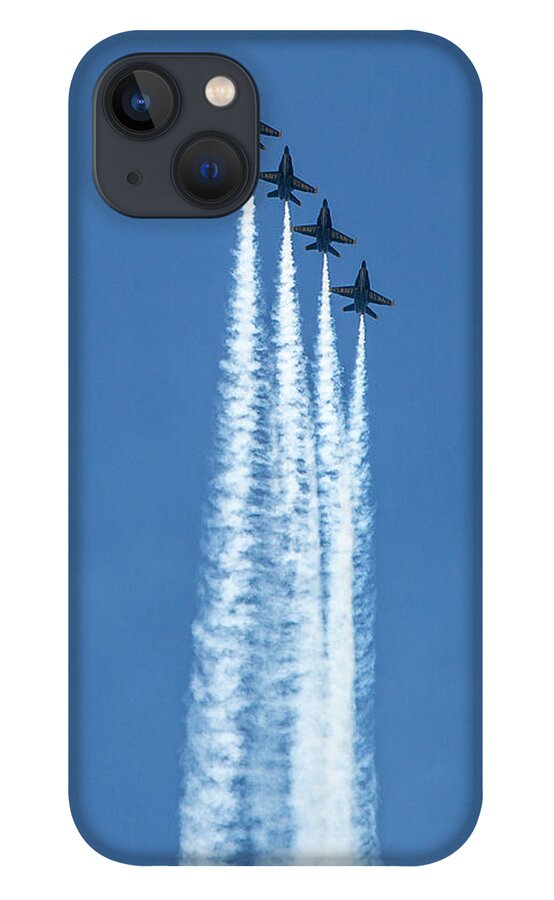 Blue Angels iPhone 13 Case featuring the photograph Blue Angels over Chicago Lakefront by Lev Kaytsner