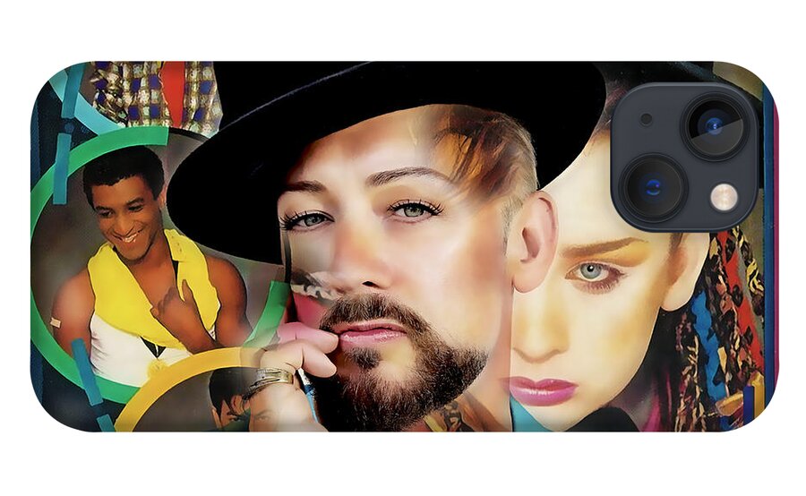 Boy George iPhone 13 Case featuring the mixed media Boy George Collection #1 by Marvin Blaine