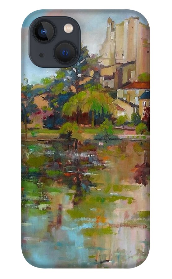 Plein Air iPhone 13 Case featuring the painting Chauvigny #2 by Kim PARDON