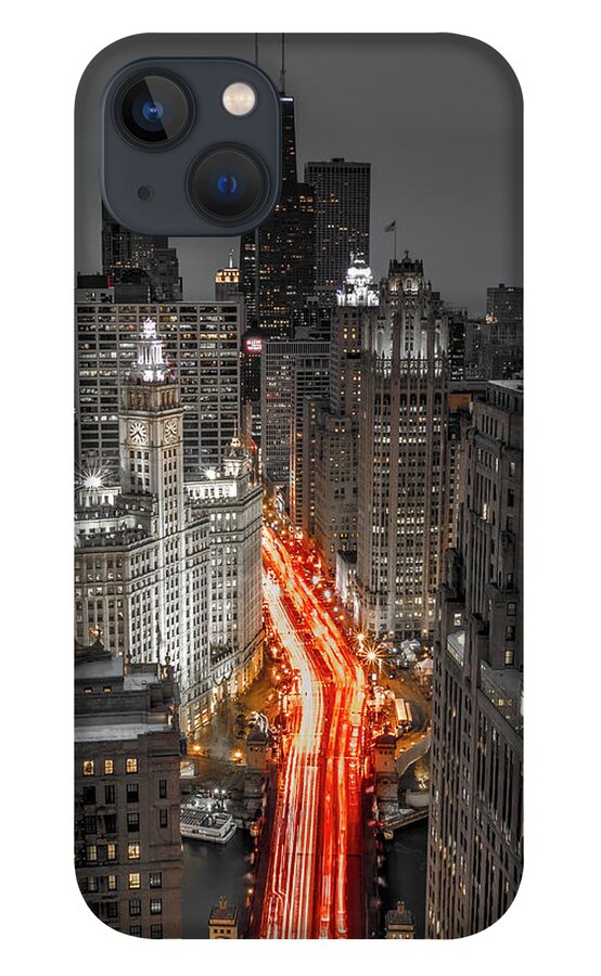 Chicago iPhone 13 Case featuring the photograph Chicago Magnificent Mile by Lev Kaytsner