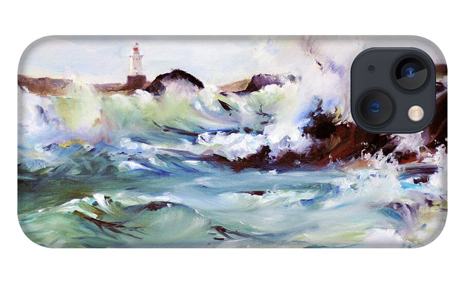 Visco iPhone 13 Case featuring the painting Churning Surf #1 by P Anthony Visco