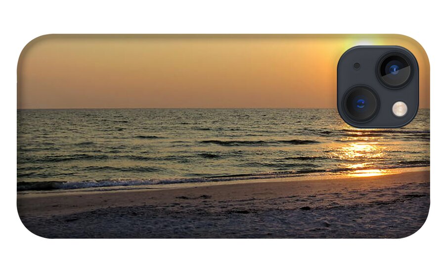 Beach iPhone 13 Case featuring the photograph Golden Setting Sun #1 by Angela Rath